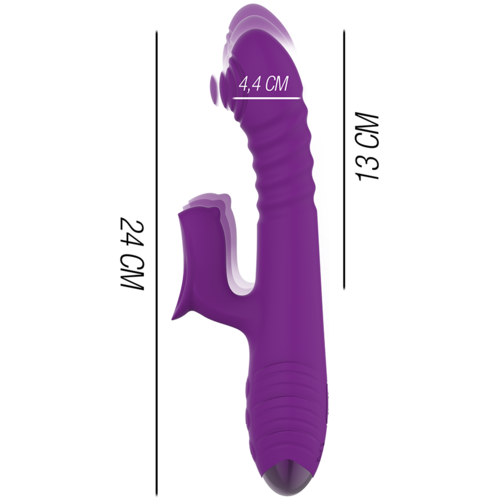 IGGY VIBRADOR MULTIFUNCIÓN RECARGABLE UP & DOWN CON ESTIMULADOR DE CLITORIS MORADO - INTENSE