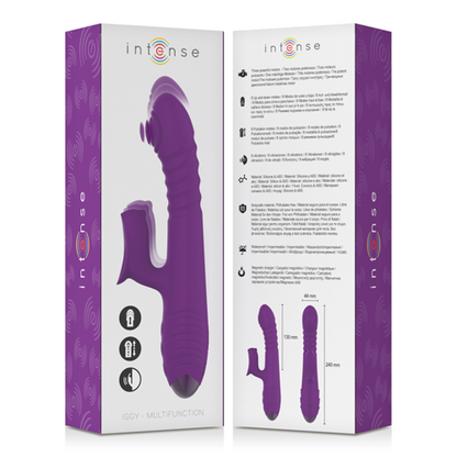 IGGY VIBRADOR MULTIFUNCIÓN RECARGABLE UP & DOWN CON ESTIMULADOR DE CLITORIS MORADO - INTENSE