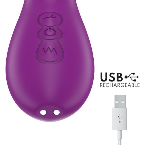 VIBRADOR ATENEO MULTIFUNCIÓN RECARGABLE 7 VIBRACIÓNES CON LENGUA OSCILANTE Y SUCCIONADOR MORADO - INTENSE