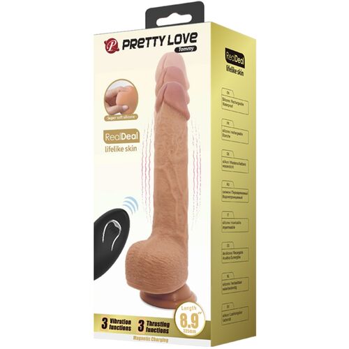 Dildo Tommy Realista con Vibración y Thrusting con Contorl Remoto - PRETTYLOVE