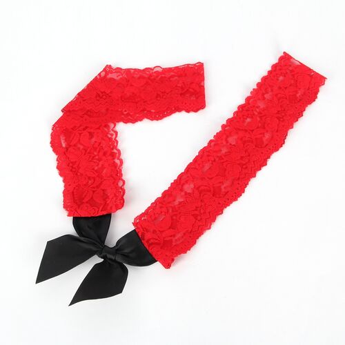 VESTIDO CORTO DE REJILLA CON COSTURAS NEGRAS Y ROJAS TALLA ÚNICA - SUBBLIME