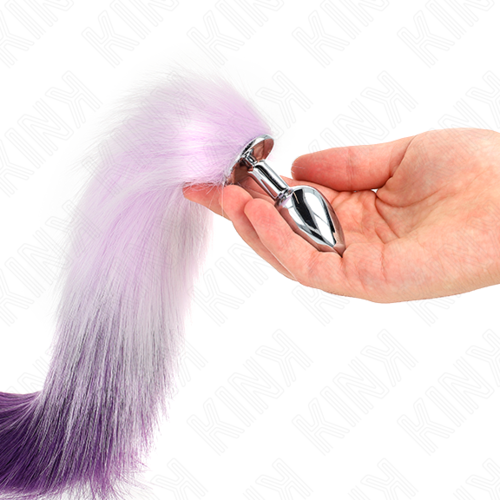 PLUG ANAL TALLA S 7 X 3 CM CON COLA SINTÉTICA 40 CM VIOLET - KINKA