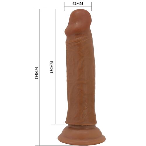 QUENTIN DILDO CON PIEL DESLIZANTE MULATO 18 CM - PRETTY LOVE