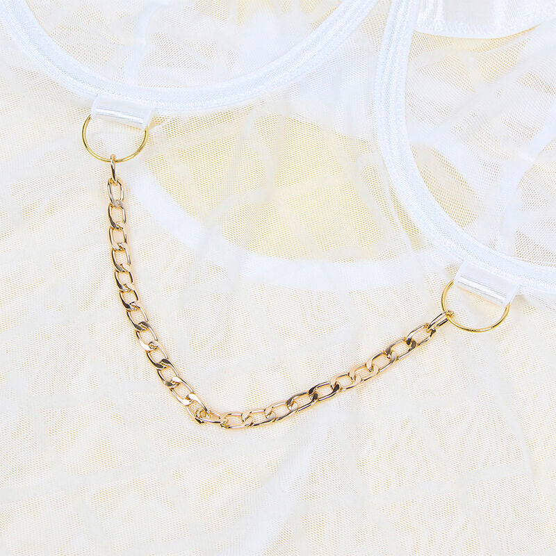 BODY CON CADENAS + LIGUEROS BLANCO L/XL - SIBBLIME