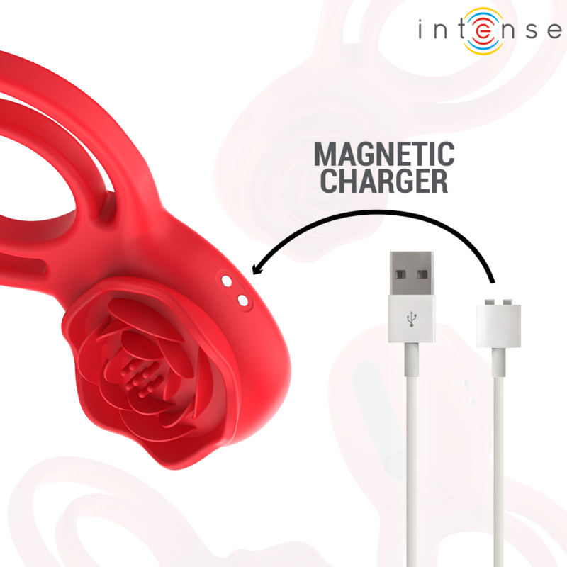 ANILLO ESTIMULADOR GAIL ROSA 10 VIBRACIONES ROJO CONTROL REMOTO - INTENSE