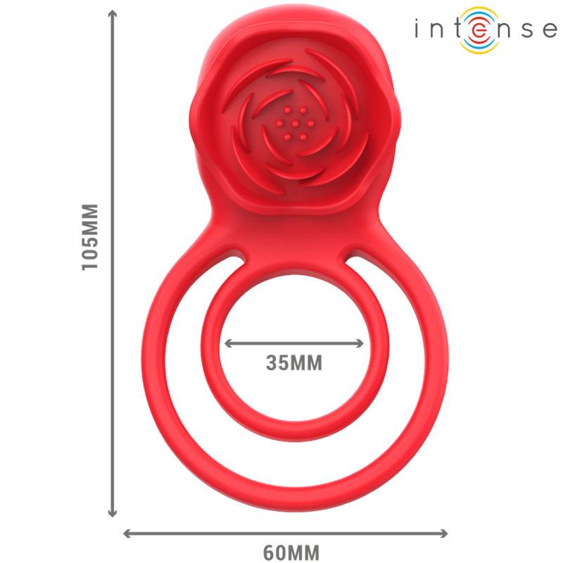 ANILLO ESTIMULADOR GAIL ROSA 10 VIBRACIONES ROJO CONTROL REMOTO - INTENSE