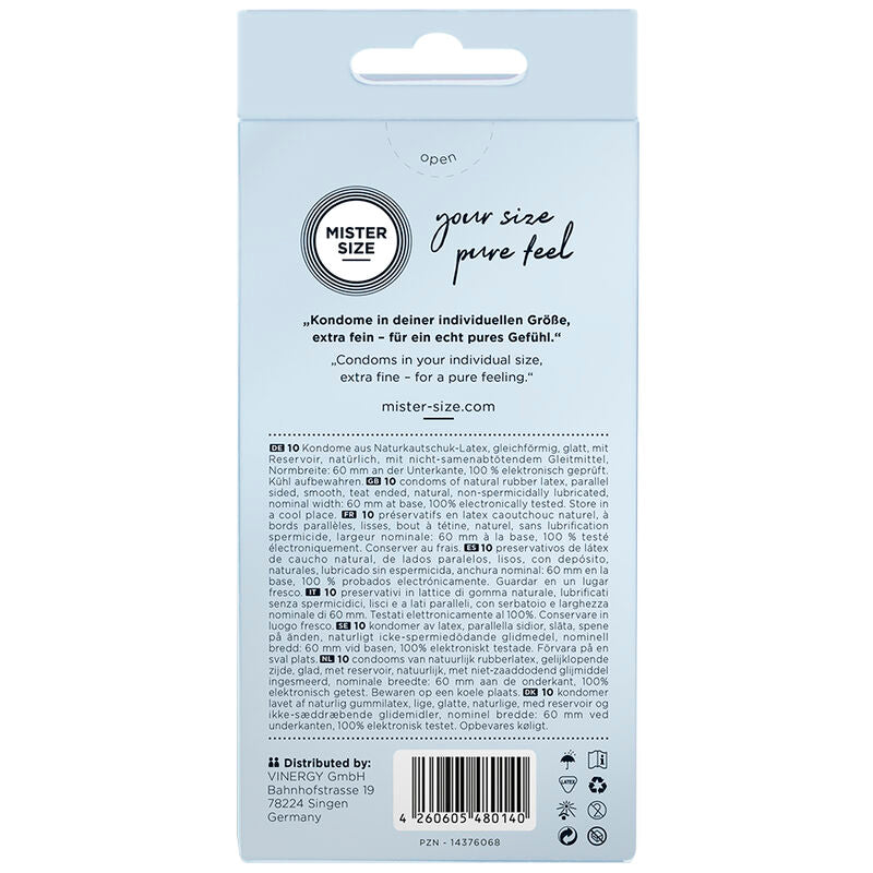 PRESERVATIVOS TALLA XL 60 MM (10 UNIDADES) - MISTER SIZE