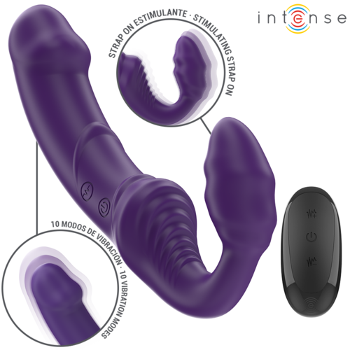 VIBRADOR JILL DOBLE 20 CM VIOLETA CONTROL REMOTO ARNES - INTENSE