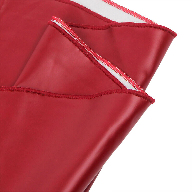 VESTIDO CON TIRANTES DE CUERO BURDEOS S/M - SUBBLIME