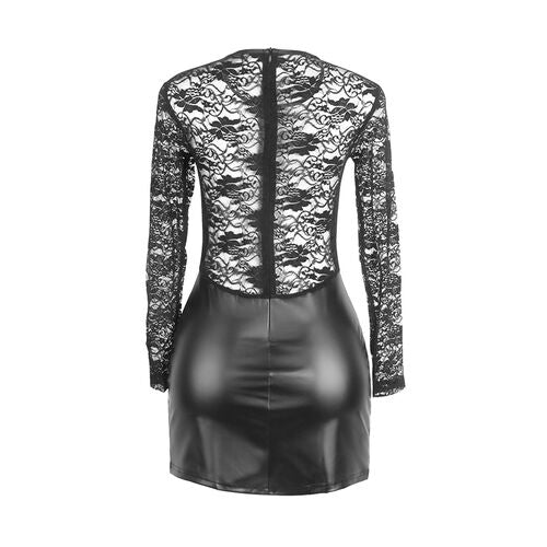 VESTIDO DE MANGA LARGA CON ENCAJE NEGRO S/M - SUBBLIME