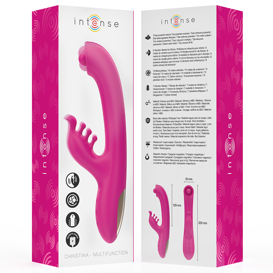 VIBRADOR CHRISTINA MULTIFUNCIÓN RABBIT 22.5 CM ROSA - INTENSE