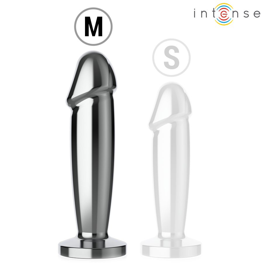 PLUG ANAL 10 VIBRACIONES METAL EN FORMA DE DILDO CON CONTROL REMOTO TALLA S / M - INTENSE