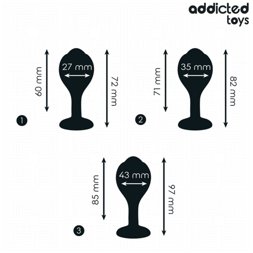 PLUG ANAL SET DE 3 SILICONA CON JOYA - ADDICTED TOYS