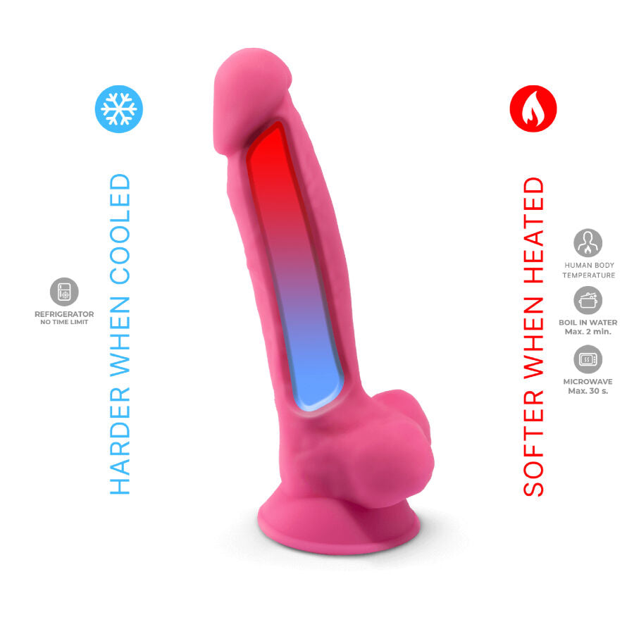 DILDO MODELO 1 PENE REALÍSTICO SILICONA PREMIUM SILEXPAN ROSA FLUORESCENTE 17.5 CM - SILEXD