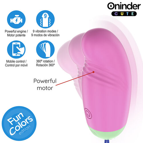 HUEVO LOVE PLEASURE VIBRO-ROTADOR 360 SILICONA - APP MUNDIAL GRATUITA - ONINDER CUTE