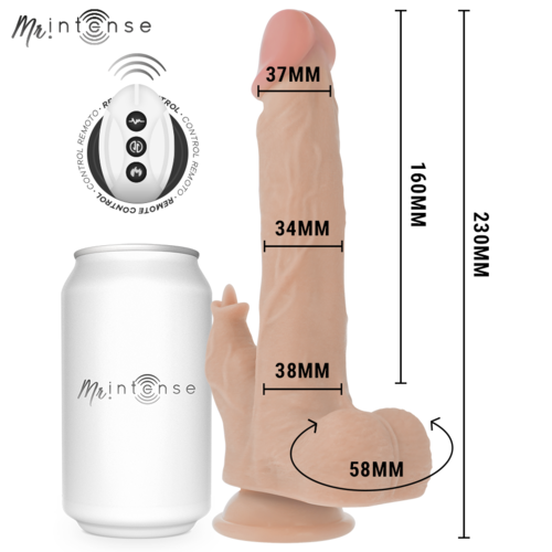 DILDO REDFORD REALÍSTICO MULTIFUNCIÓN CON VIBRACIÓN Y UP AND DOWN CLITORIS CONTROL REMOTO 23 CM -O- 3.5 CM - INTENSE