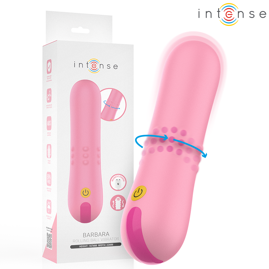 VIBRADOR BARBARA CON PERLAS GIRATORIAS - INTENSE