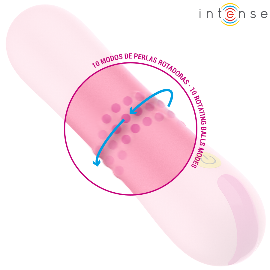 VIBRADOR BARBARA CON PERLAS GIRATORIAS - INTENSE