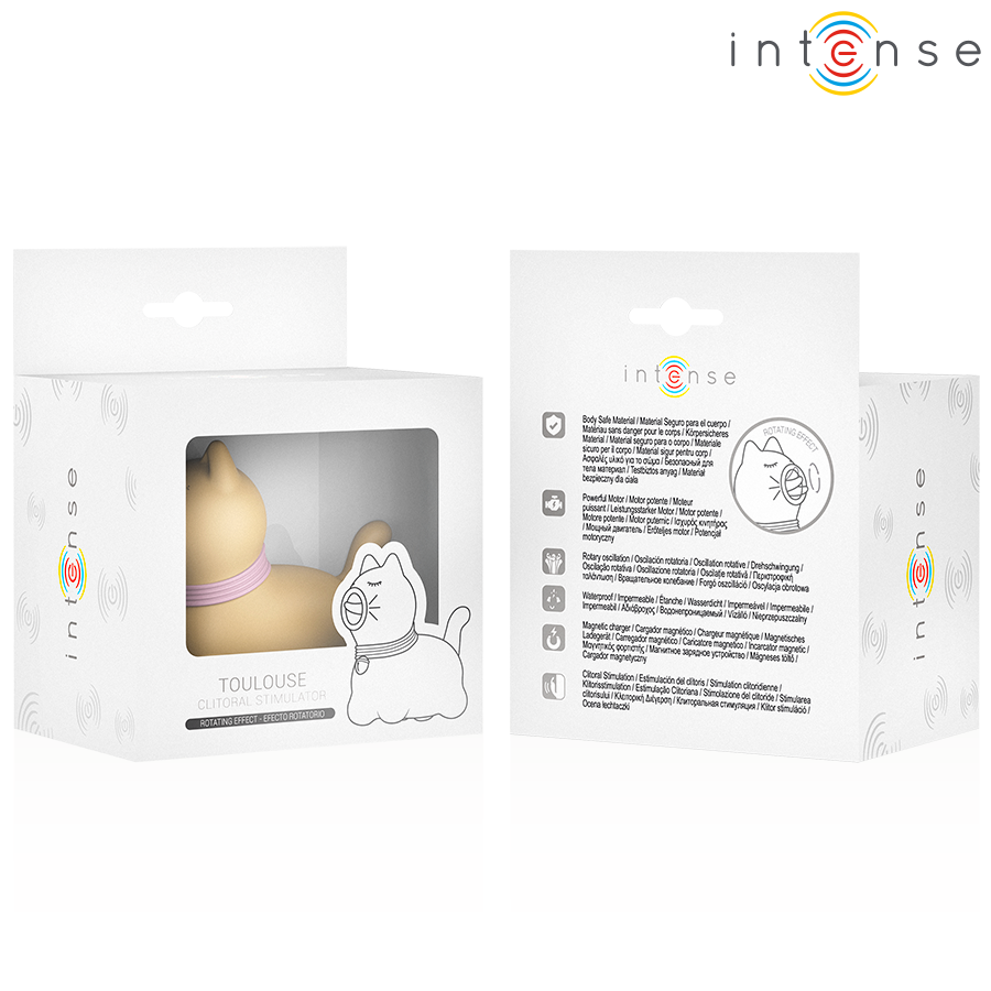 ESTIMULADOR GATO TOULOUSE CON LENGUA ROTATIVA 360º AMARILLO - INTENSE