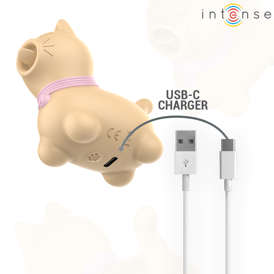 ESTIMULADOR GATO TOULOUSE CON LENGUA ROTATIVA 360º AMARILLO - INTENSE