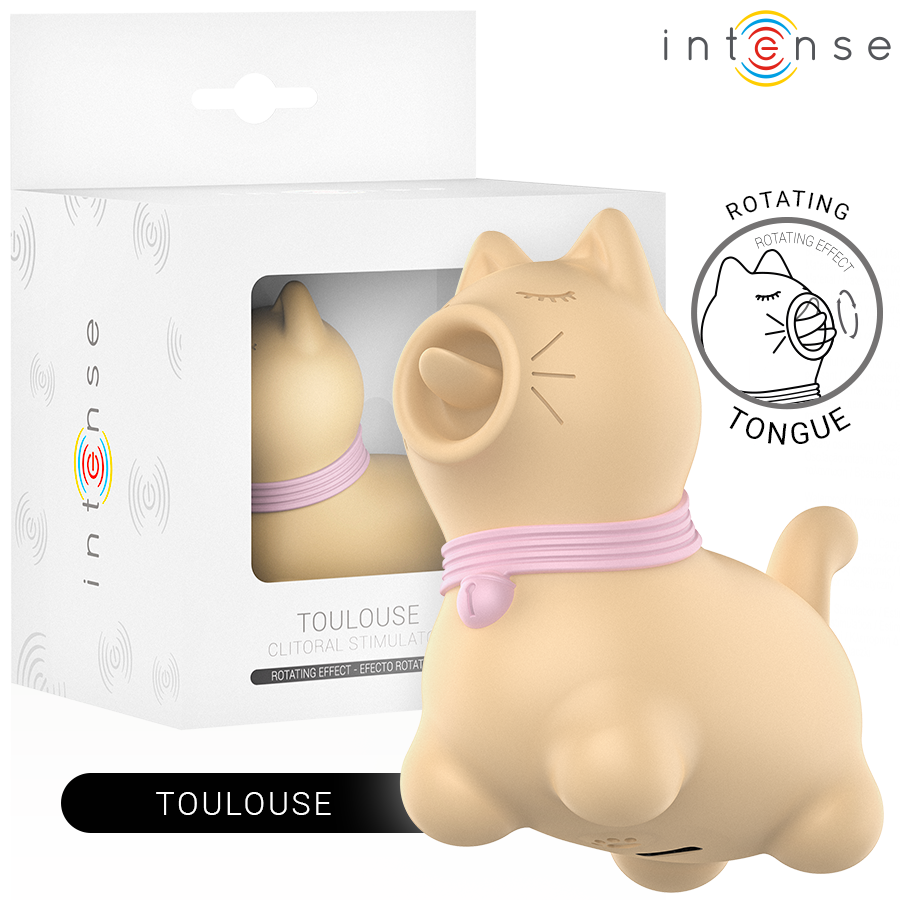 ESTIMULADOR GATO TOULOUSE CON LENGUA ROTATIVA 360º AMARILLO - INTENSE