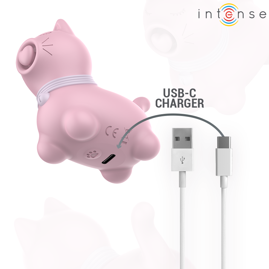 ESTIMULADOR GATO MARIE CON LENGUA EFECTO PULSACIÓN ROSA - INTENSE