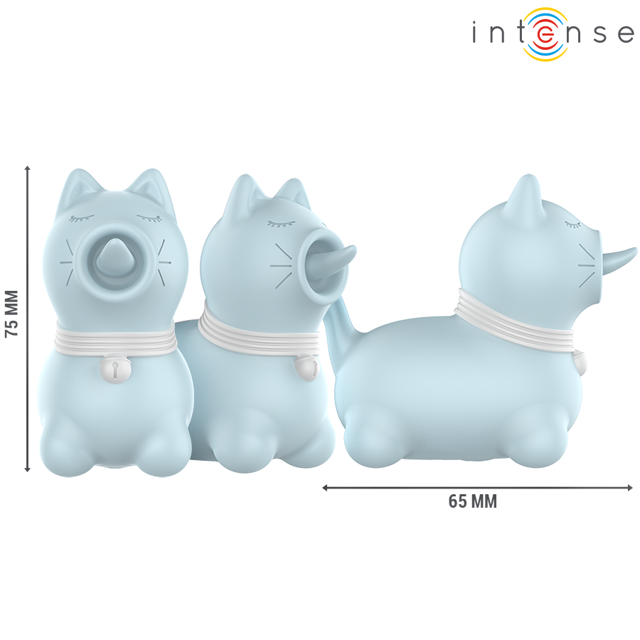 ESTIMULADOR GATO DUCHESS CON LENGUA ROTATIVA 360º AZUL - INTENSE