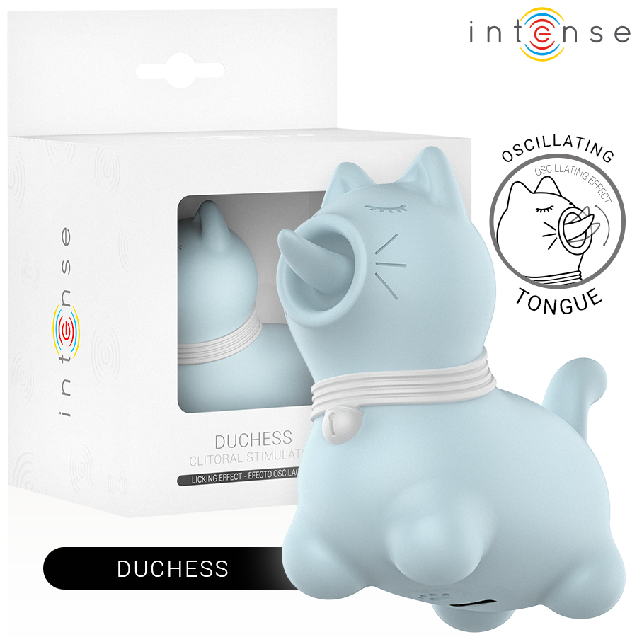 ESTIMULADOR GATO DUCHESS CON LENGUA ROTATIVA 360º AZUL - INTENSE