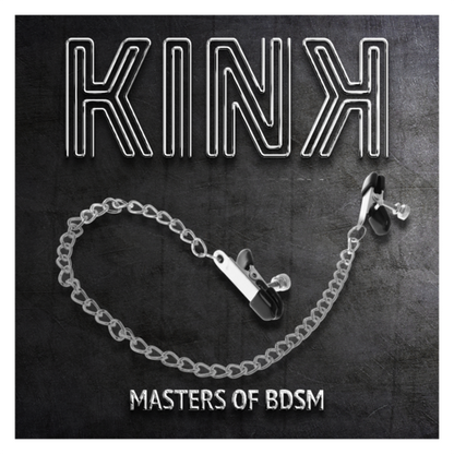 PINZAS PARA PEZONES PLANAS NEGRO CON CADENA PLATEADO 34 CM - KINK