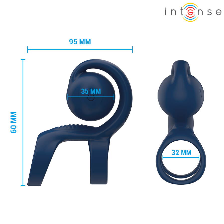 ANILLO TYSON POTENCIADOR CON CARACOL VIBRADOR Ø 3,2 CM - INTENSE