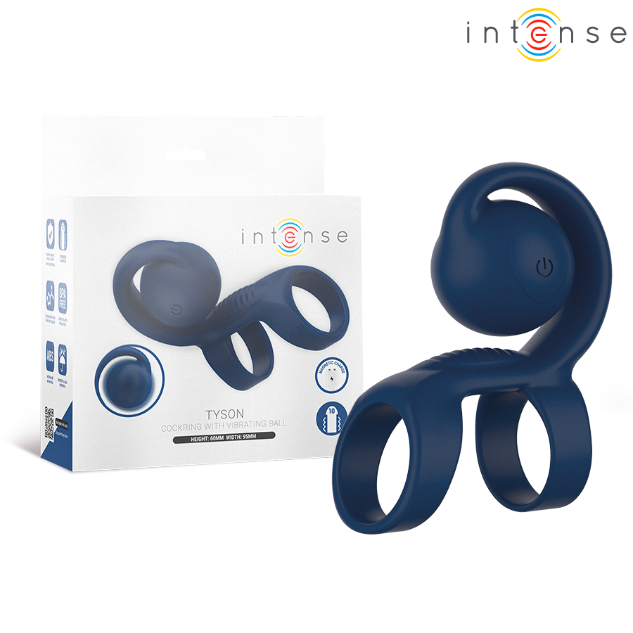 ANILLO TYSON POTENCIADOR CON CARACOL VIBRADOR Ø 3,2 CM - INTENSE