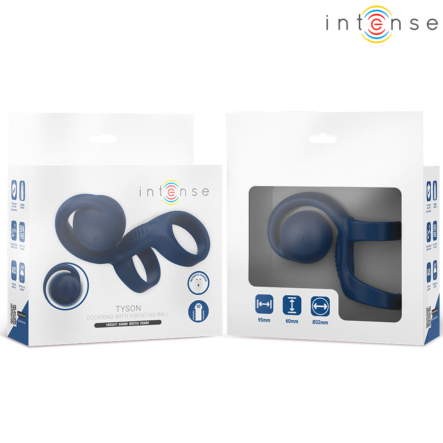 ANILLO TYSON POTENCIADOR CON CARACOL VIBRADOR Ø 3,2 CM - INTENSE