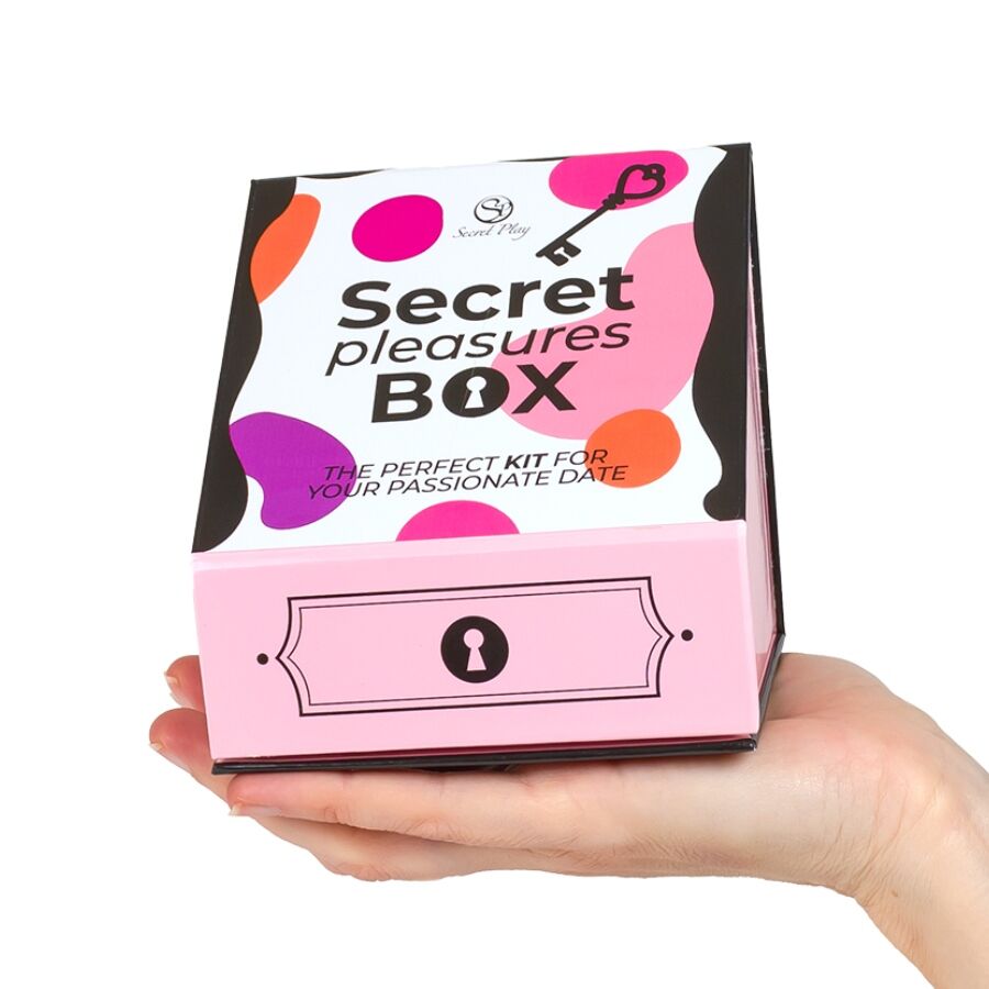 Kit Secret Pleasures Box CAJA DE PLACERES PARA PAREJAS DADOS + BALA VIBRADORA + PLUMERO- SECRET PLAY