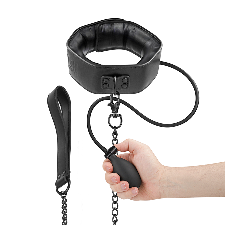 COLLAR BONDAGE INFLABLE CON TIRADOR - FETISH SUBMISSIVE BONDAGE
