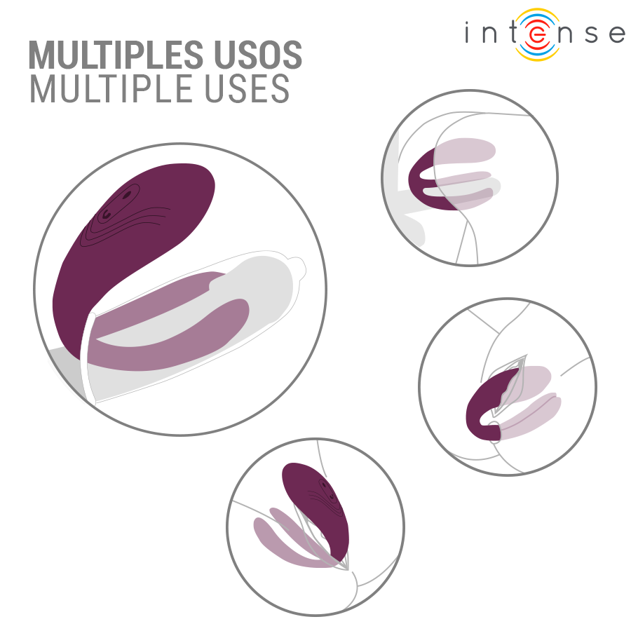 VIBRADOR SANDRA & ESTIMULADOR DE PINZAS CON GOLPETEO CONTROL REMOTO - INTENSE