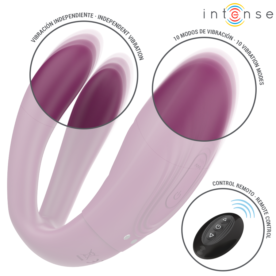 VIBRADOR SANDRA & ESTIMULADOR DE PINZAS CON GOLPETEO CONTROL REMOTO - INTENSE