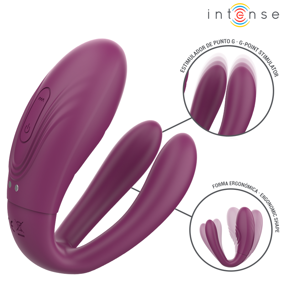 VIBRADOR SANDRA & ESTIMULADOR DE PINZAS CON GOLPETEO CONTROL REMOTO - INTENSE