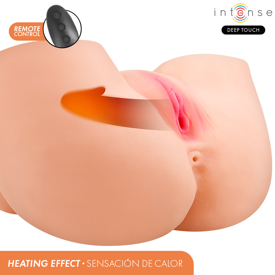 GINGER MASTURBADOR VAGINA CON EFECTO SUCCIÓN, CALOR, VIBRACIÓN Y VOZ CON CONTROL REMOTO 5.3 KG - INTENSE