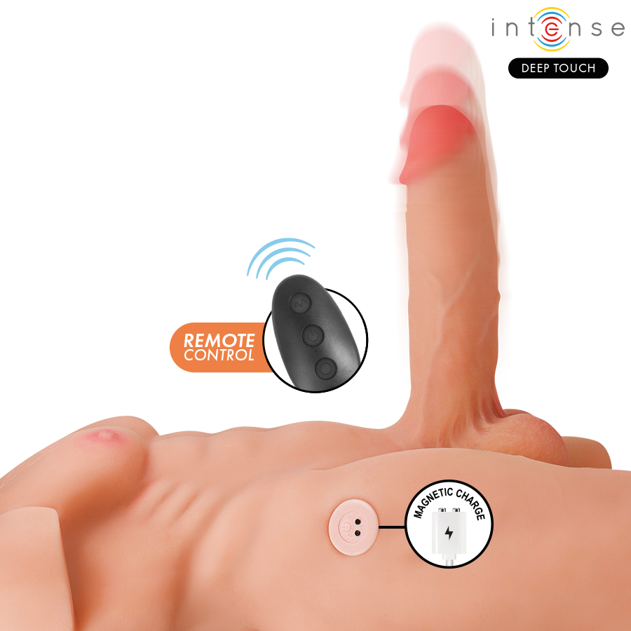 TORSO MARTY CON ANO Y DILDO REALÍSTICO CON EMPUJE Y VIBRACIÓN CONTROL REMOTO 6.2 KG - INTENSE