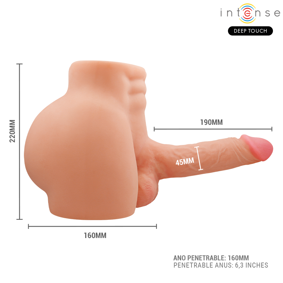 TORSO RICHIE CON ANO Y DILDO REALÍSTICO CON EMPUJE Y VIBRACIÓN CONTROL REMOTO 4.7 KG - INTENSE