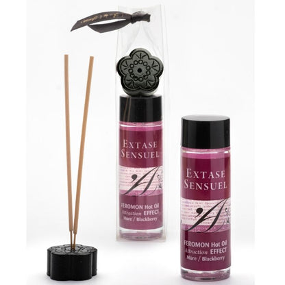 ACEITE MASAJE EFECTO CALOR CON FEROMONAS MORA 100 ML - EXTASE SENSUAL