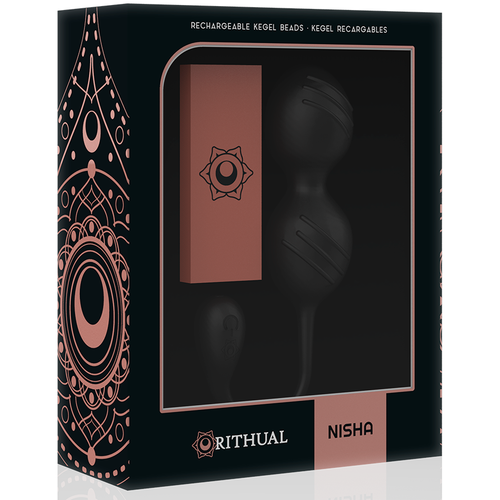 BOLAS KEGEL NISHA RECARGABLES VIBRADORAS ORQUIDEA GRANATE / NEGRO - RITHUAL