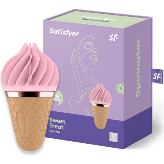 SATISFYER - SWEET TREAT SPINNATOR MARRÓN & ROSA / NEGRO