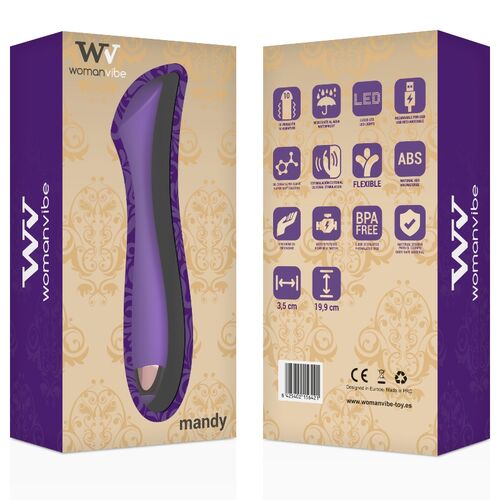 MANDY VIBRADOR RECARGABLE SILICONA PUNTO "K" - WOMANVIBE
