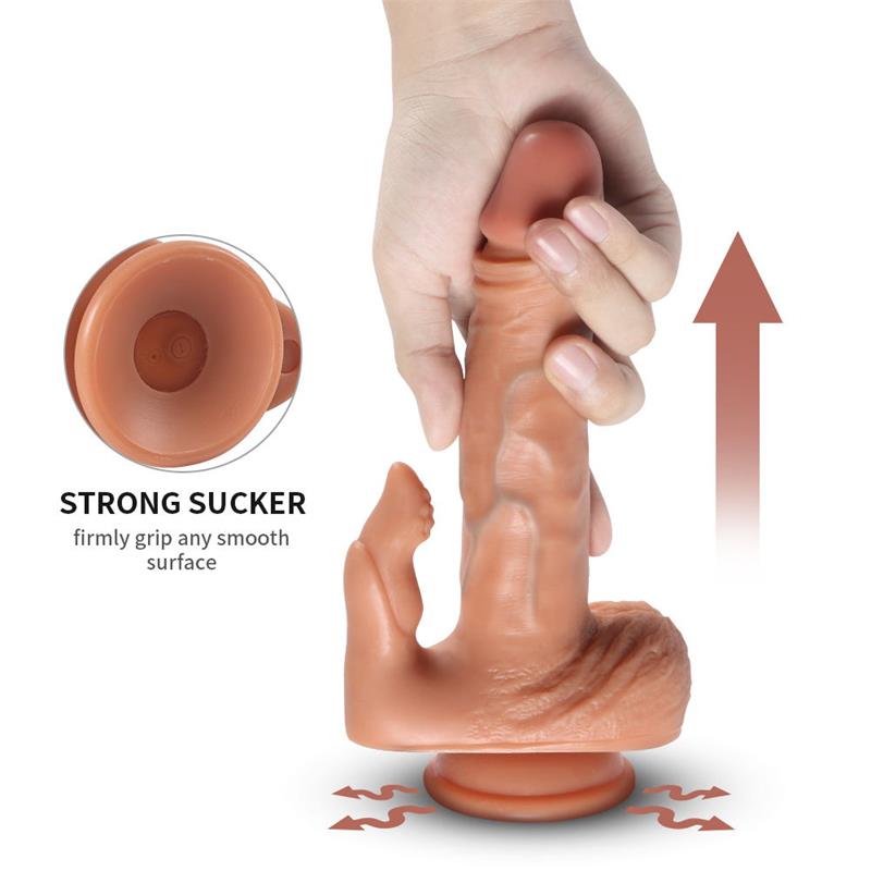 Dildo Julian con 20 Modos de Vibración y Estimlador de Clítoris 21.5cm - SHEQU
