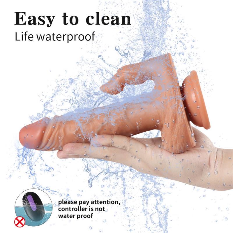 Dildo Julian con 20 Modos de Vibración y Estimlador de Clítoris 21.5cm - SHEQU