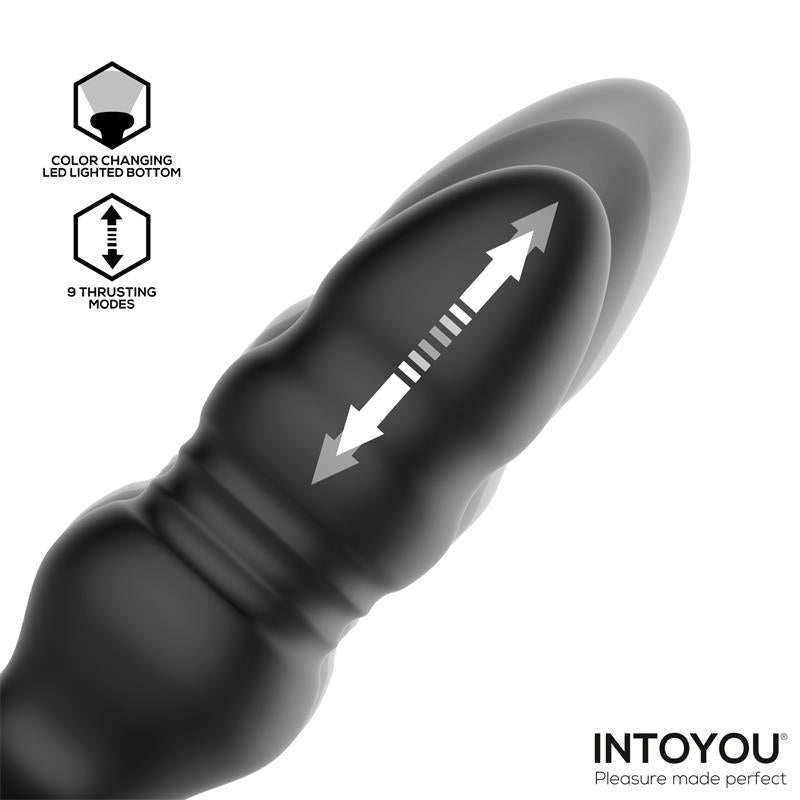 Plug Anal Krax con Vibración, Thrusting y Luz Led con Control Remoto - INTOYOU