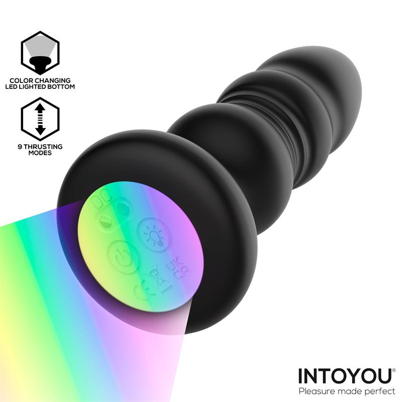 Plug Anal Krax con Vibración, Thrusting y Luz Led con Control Remoto - INTOYOU