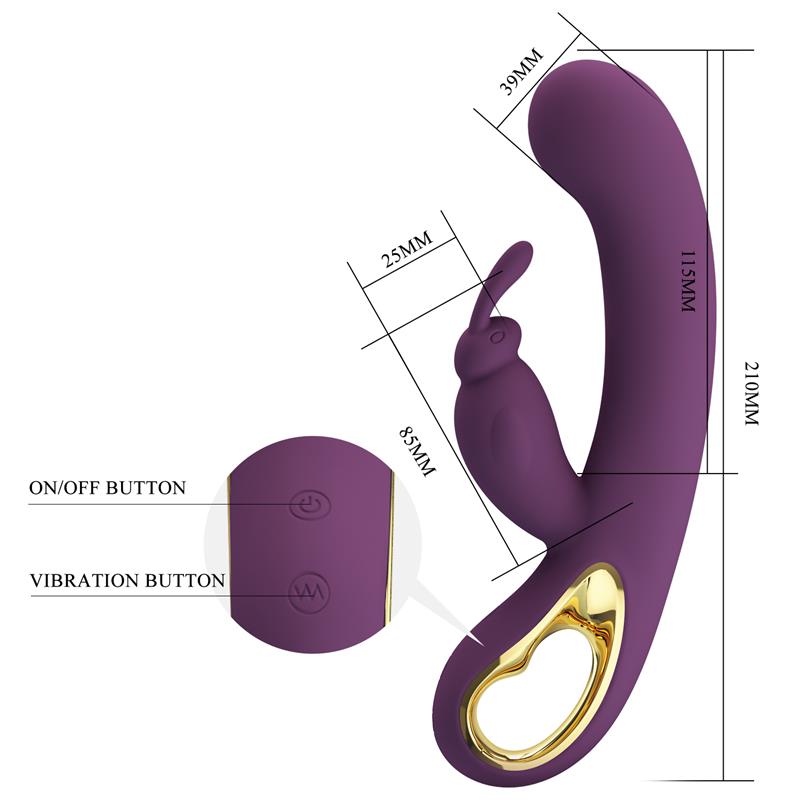 Vibrador Liam Punto G Silicona con APP Morado - PRETTYLOVE