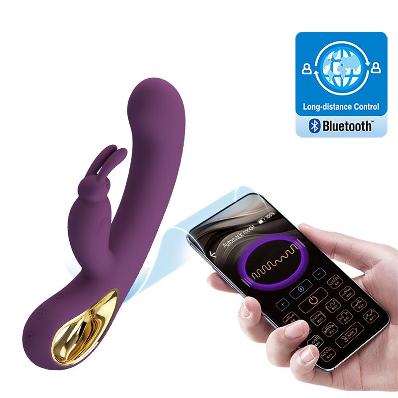 Vibrador Liam Punto G Silicona con APP Morado - PRETTYLOVE